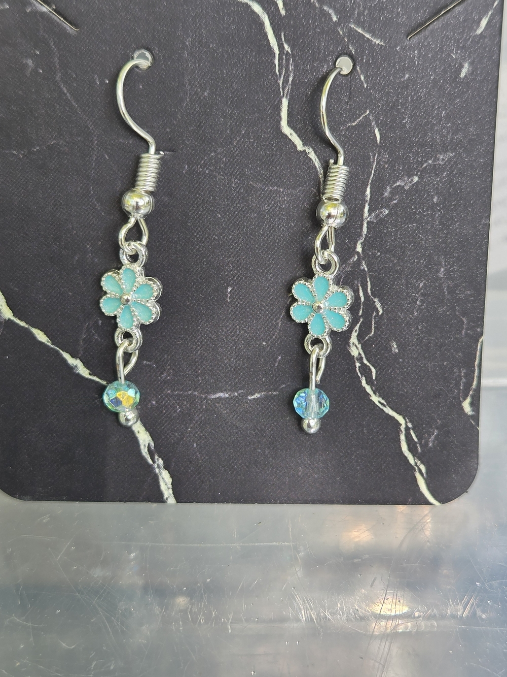Turquoise Flower Drop Earrings - Women's Jewelry
